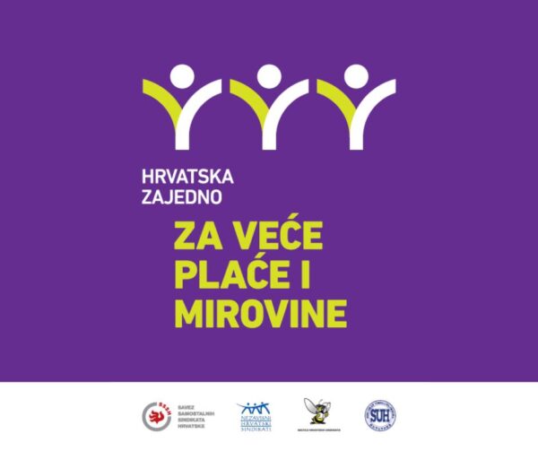 SSSH – Priopćenje za medije: Sindikati pozivaju na prosvjed „Hrvatska zajedno za veće plaće i mirovine“